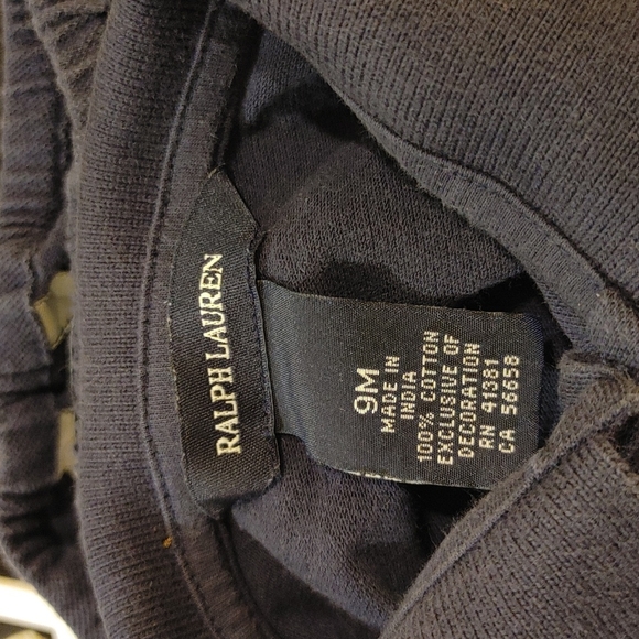 Navy long sleeve rouged dress and bloomer set - Picture 4 of 4